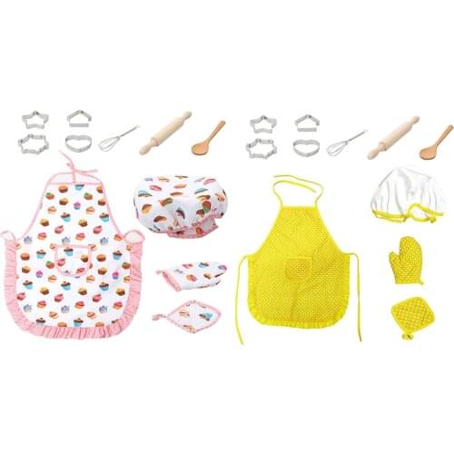 Children Chef Role Play Set Apron Costume Outfit with Cooking Baking Tool Toy for Kid Girl Cookies Toy Kitchen Pretend Play Toy