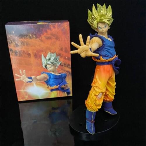 26cm Dragon Ball Z DBZ Anime Son Goku Figure Figma Super Saiya Battle Version Model Special Edition Hand Made Boxed Desktop Doll