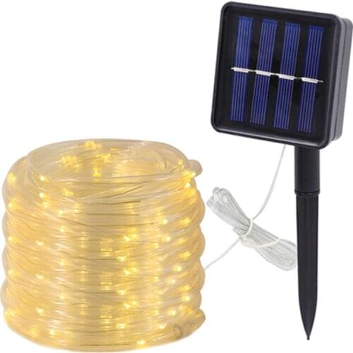 Solar Tube Lamp String Lights Outdoor Courtyard Decoration PVC Copper Wire Lamp Festive Decoration Multifunctional Rainbow Tube