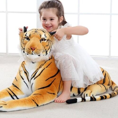 Simulation Tiger Leopard Panther Plush Toy Soft Stuffed Animals Simulation White Tiger Jaguar Doll Children Kids Birthday Gift