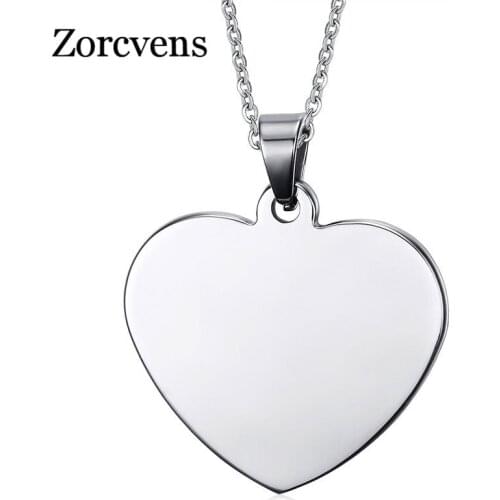 Modyle Customized Engraved 316L Stainless Steel Heart Shaped Pendant Personalized Necklace