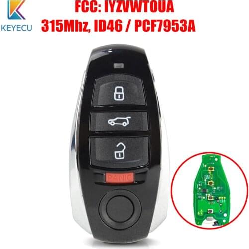 Keyecu FCC ID: IYZVWTOUA P/N: 7P6-959-754 Smart Remote Key Fob for Volkswagen Touareg 2011 2012 2013 2014 2015 2016 315MHz 7953
