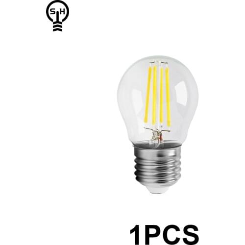 4W G45 Retro Edison Filament Bulb E27 Bombillas 220V Vintage Lamp 4000K Clear Glass Inner Decoration