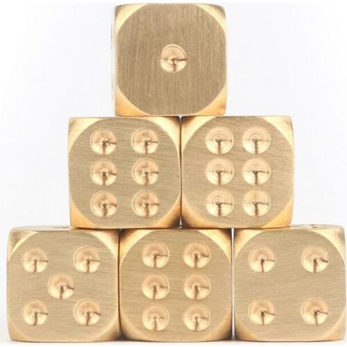 Brass dice Pure copper metal solid dice Hand polished Bar supplies Creative Mahjong sieve
