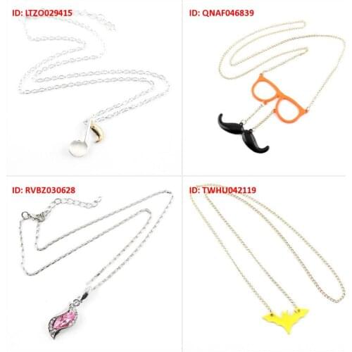 Fashion Jewelry Necklace Pendent Music Note Orange Glasses Beard Moustache Whiskers Pink Horse Eye Shape Angel Yellow Fl
