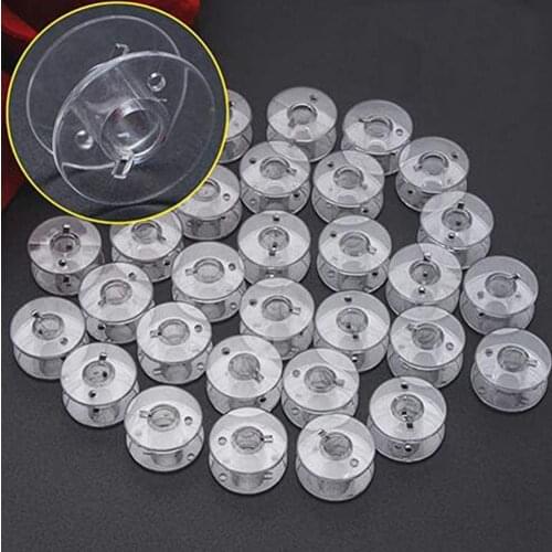 30PCS Plastic Empty Wire Spools Bobbins 2518P Singer Class 15 Sewing Machine Plastic Bobbins for Brother Babylock Juki SA156