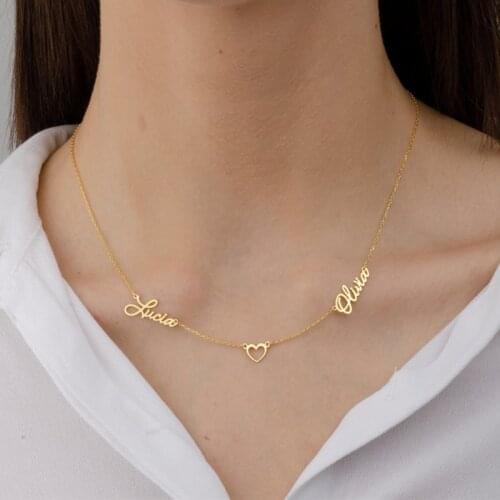 Customized Stainless Steel Personalized Multiple Name Necklace Nameplate Pendant Fashion New Style Womens Jewelry Best Gift