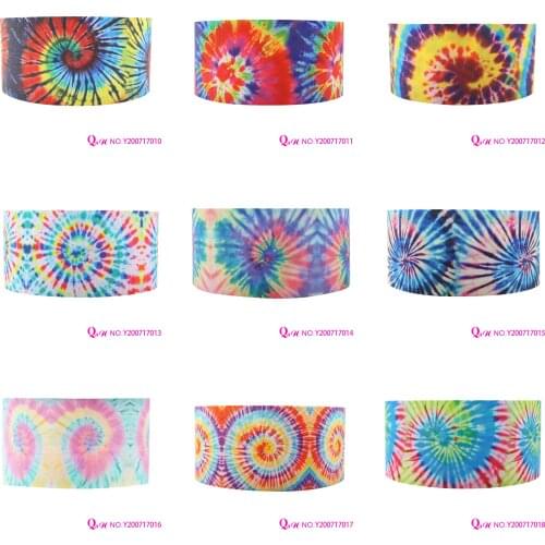 Q&N ribbon 16mm ~ 75mm Tie Dye 50yard Ribbons Gift Box With Logo DIY Sewing/FOE Free Shipping Lace Ribbon