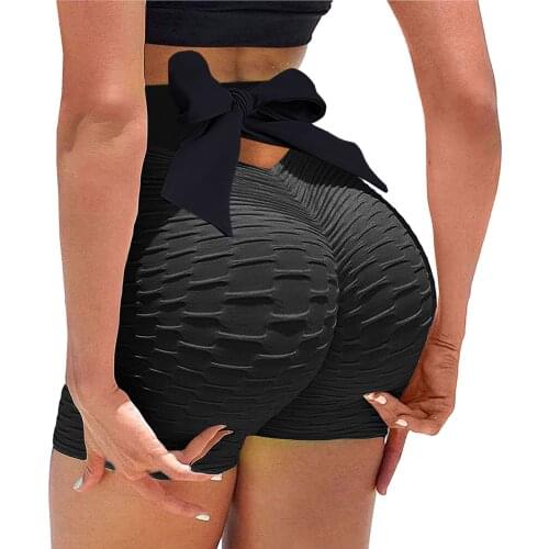 Bow Yoga Shorts Push Up Leggings For Women Sport Fitness Yoga Pants High Waist Squat Proof Sports Tight Workout Running Pants