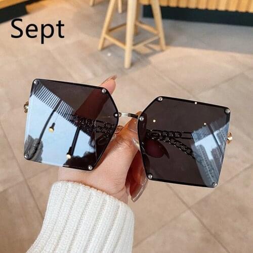Sept Retro Oversized Sun Glasses Vintage Square Sunglasses Women Men Punk Eyeglasses Shades Unisex Eyewear UV400