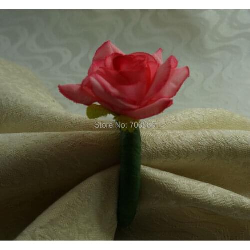 Silk rose flower napkin ring, napkin holder