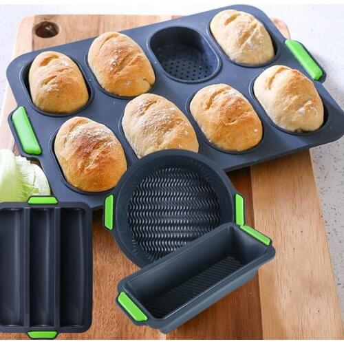SHENHONG Muffin Cup Cake Pan Silicone Molds Baguette Bread Baking Tools Madeleine Cake Moulds Brownie Pastry Bakeware