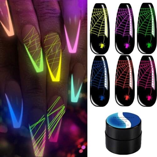 FRANCHESKA Luminous Spider Nail Gel Nail Art Painted Luminous Elastic Drawing Glue Phototherapy Nail Art Gel Halloween Decor TSL