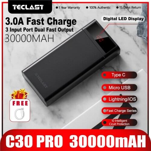 TECLAST 22.5W Power Bank 57000mAh Portable Fast Charging Powerbank TypeC PD Qucik Charge Poverbank for iPhone 12 Huawei Xiaom Mi