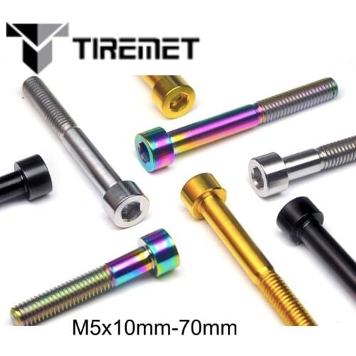 Tiremet Titanium Bolts M5x 10 15 16 18 20 25 30 35 40 45 50 55 60 mm Allen Hex Head Screw Fit Headset Cap Mountain Road Bike