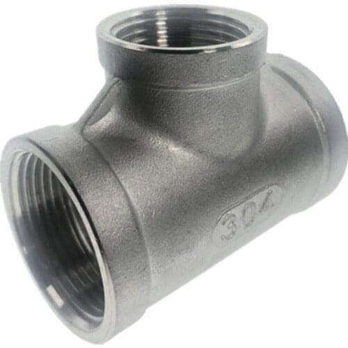 304 Type T three way reducer Stainless Steel female Jointer Pipe Connection connector Fittings