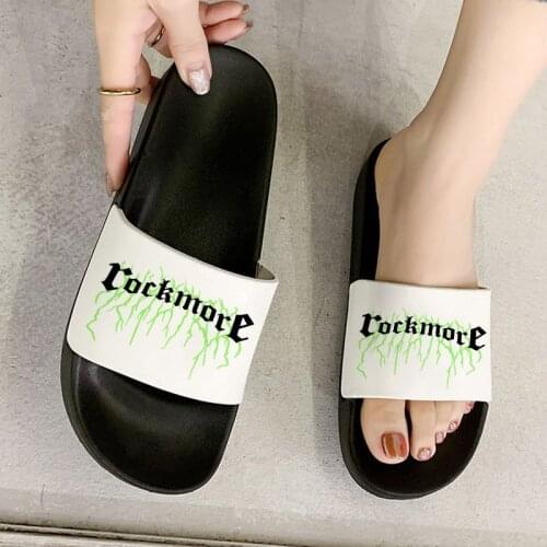 Shoes for Woman Russian Harajuku Cool Letter printing Printed 2021 Women Shoes Open Toe Funny Flip Flops For Lady Women Sandals