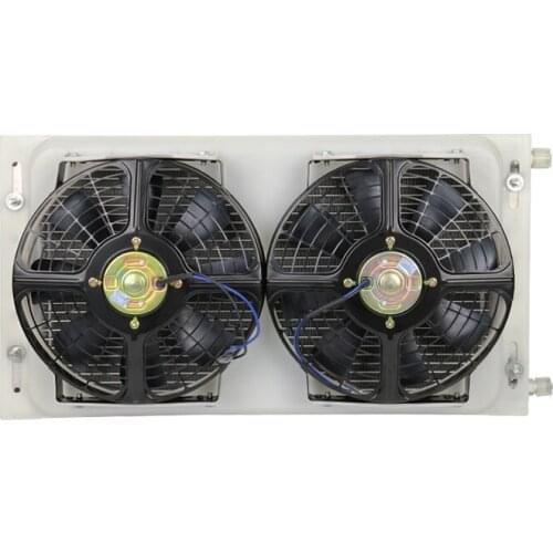 Universal Air Conditioning Condenser Radiator Cooling Fan Assembly 14'' x 23'' for Car Van Bus Truck Pickup A/C Conditioner