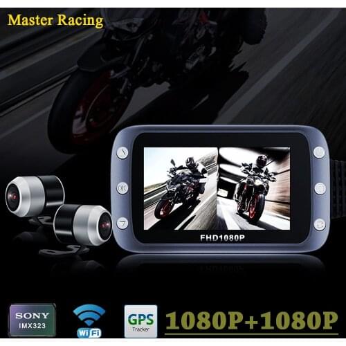 WiFi Motorcycle Dash Cam Dual HD 1080P+1080P Camera 140° Wide Angle Waterproof GPS Logger Recorder Box cámara moto