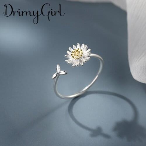 Punk Vintage Daisy Flower Ring For Women Men Adjustable Size Geometric Rings Exquisite Creative Jewelry Wholesale