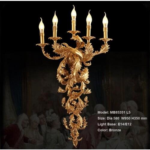 Vintage Wall Light Candle Luxurious Wall Lamp For Hotel Villa Bedroom Bracket Lighting Wall Sconces Lights wandlamp