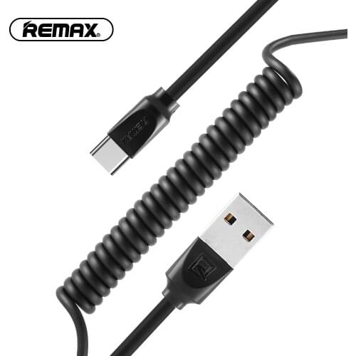 Remax TPU Retractable Spring usb type c cable 2.4A Fast Charging for Xiaomi Mi 5 USB C Data sync Cables for Samsung s8 Oneplus 6