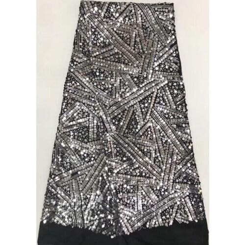 High quality Sequins African Tulle lace fabric J-99917 New Design French Mesh Lace wedding African Sequins lace fabric