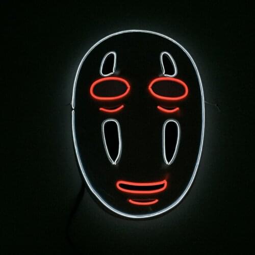 Japanese Anime Film EL Wire Mask Cosplay No Face Man Mask For Halloween Party Supplies