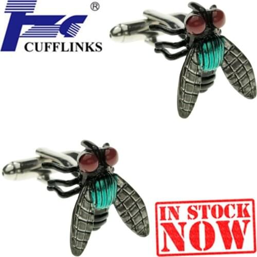 TZG Black Fly Flies Cufflink Cuff Link 2 Pairs Free Shipping