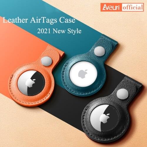 Luxury Leather Protection Cover For AirTags Case Anti-lost Protector Cover Case For Apple AirTag Air Tags Locator Tracker Shell