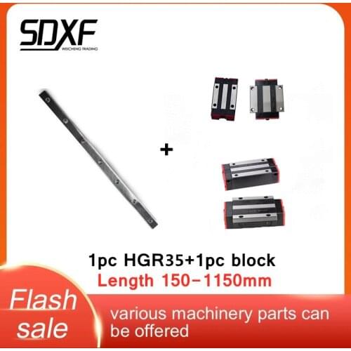 1PCS Linear Rail Guide HGR35 HGH35CA/HGW35CC /Flange lengthened / Square lengthened length 150mm to 1150mm