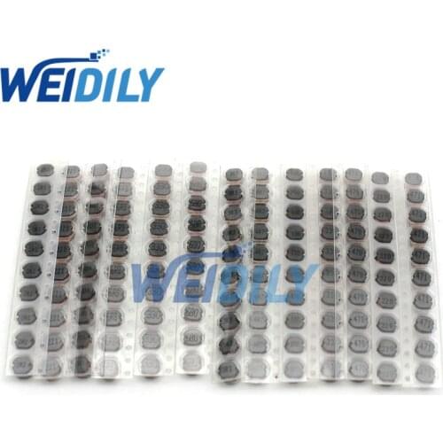 130PCS 13Values CD54 SMD Power Inductor Assortment Kit 2.2UH-470UH Chip Inductors CD54 Wire Wound Chip