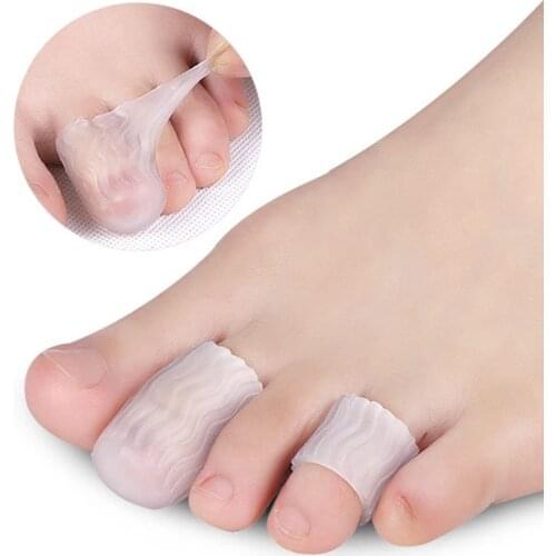 2pcs Gel Tube Finger & Toe Protectors Foot Massager Removal Calluses Plantar Warts Thorn Pain Relieving Feet Care
