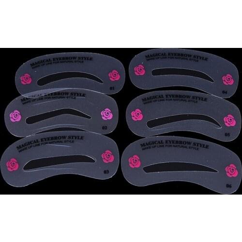 24 Pcs Reusable Eyebrow Drawing Guide Card Brow Grooming Template DIY Make Up Tools