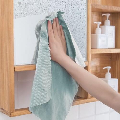 3Pcs/Set Fish Scales Cleaning Cloth Kitchen Towel Household Items Cleaning Tools Bowl Dish Ceramic Tile Wipe Duster Glass Rags