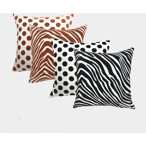 45x45 CM Home Decor Faux Fur Sofa Cushion Cover Set Imitation Cowhide Pillowcase Animal Pattern Plush Pillow Cover Car Seat