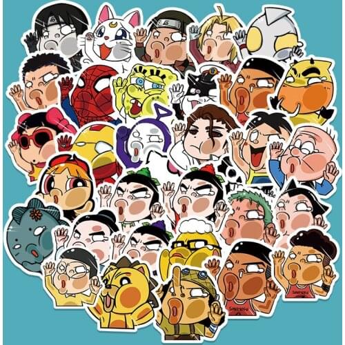 52pcs PVC Waterproof Girls Boys Kawaii Fun Sticker Toys Luggage Stickers for Motor Car & Suitcase Fashion Laptop Decals Stickers
