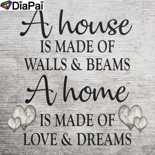 DiaPai Diamond Painting 5D DIY 100% Full Square/Round Drill"Text heart landscape"Diamond Embroidery Cross Stitch 3D Decor A18511