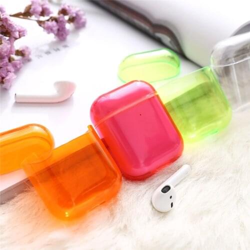 KJOEW For Apple Airpods Wireless Earphone case for Airpods Clear Off Transparent Accessories Earphone Soft PC Cover white bag
