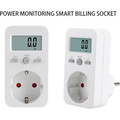 Digital Wattmeter Energy Meter with LCD Display Power Monitor Meter Electricity Test Measuring Socket Power Analyzer EU Plug