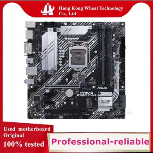 For ASUS PRIME Z490M-PLUS Motherboard Socket LGA 1200 M.2 nvme ssd For Intel Z490 Used Original Desktop Mainboard