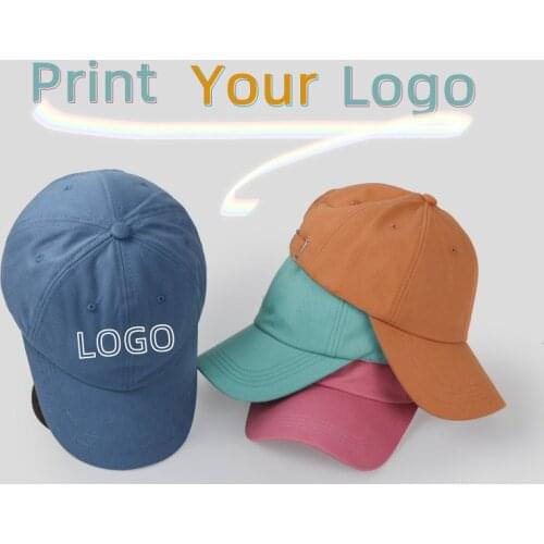 Custom Logo Unisex Caps For Men Snapback Print Logo Hip Hop Dad Hats For Women Outdoor Solid Visor Hat Cotton Gorras Hombre Cap