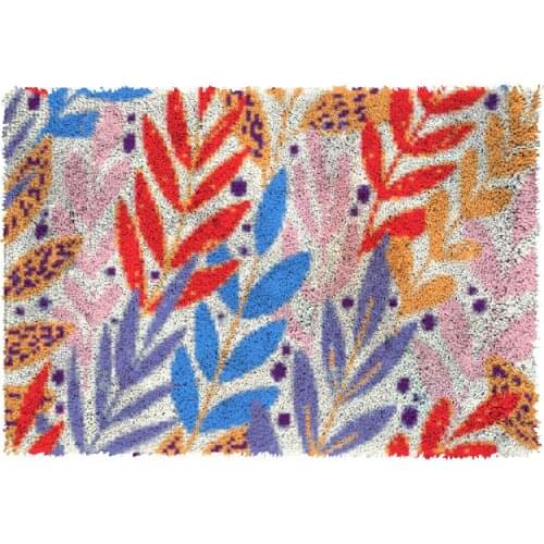 Latch Hook Kits Red leaves Chunky Yarn Embroidery Crocheting Tapestry Kits Needlework Arts & Crafts DIY Carpet Rug 87cmX61cm