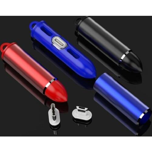 Magnetic USB Cable Plug Storage Box Type C Micro USB C 8 Pin Charging Adapter Tips Box Phone USB Magnet Charger Cord Plugs