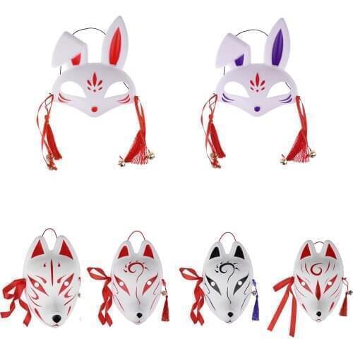 Anime Demon Slayer Fox Mask Hand-Painted Japanese Mask Half /Full Face Mask Masquerade Festival Ball Kabuki Masks Cosplay Prop
