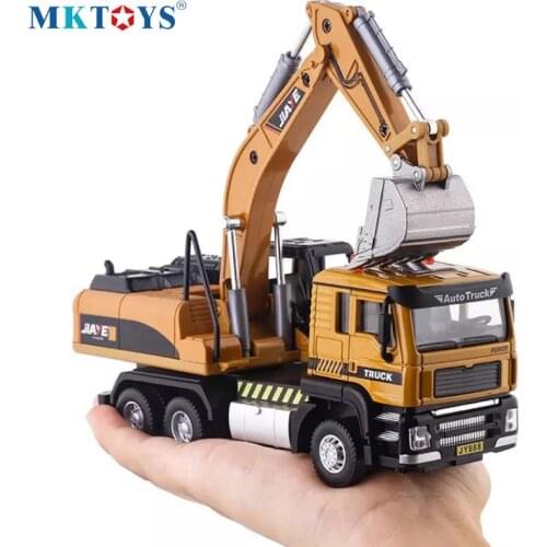 1:50 High Simulation Alloy Engineering Excavator Model Dump Truck Excavator Vehicle Toy Car Rotary Gift