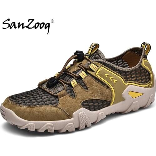 Summer Mesh Breathable Men Hiking Shoes Walking Outdoor Casual Trekking Mountain Climbing Treking Tracking Camping Tourism