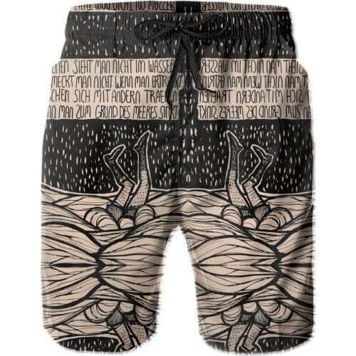 Male Shorts Beach R320 Breathable Quick Dry Humor GraphicCasual Till And Lindemann Poem