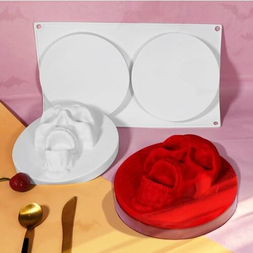 New Skull Head Silicone Mold DIY Big Round Skull Cake Baking Utensils Fondant Molds Cake Decorating Tools Baking Accessories