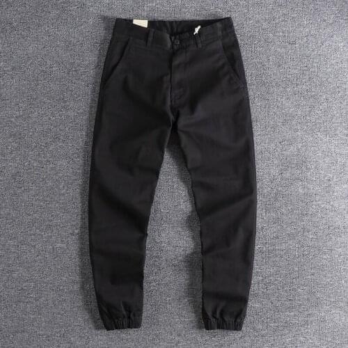 2020 new arrival European and American simple loose corset PANTS YOUTH closing versatile casual pants mens overalls sale 0655